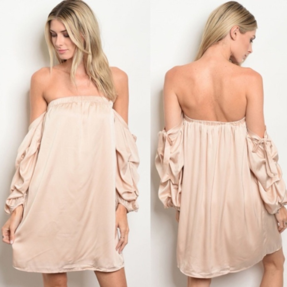 Sale cold shoulder neutral dress S,M,L - Picture 2 of 3